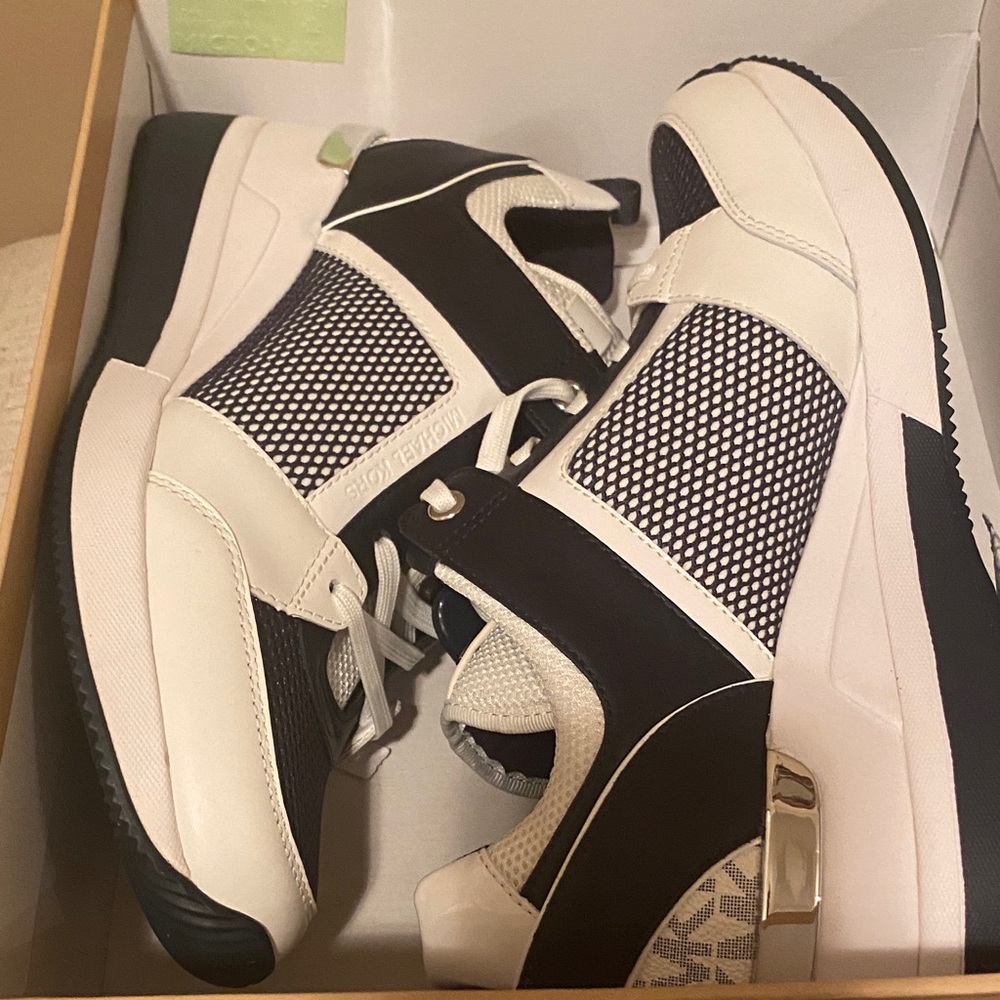 Michael Kors Black and White Mesh Sneakers